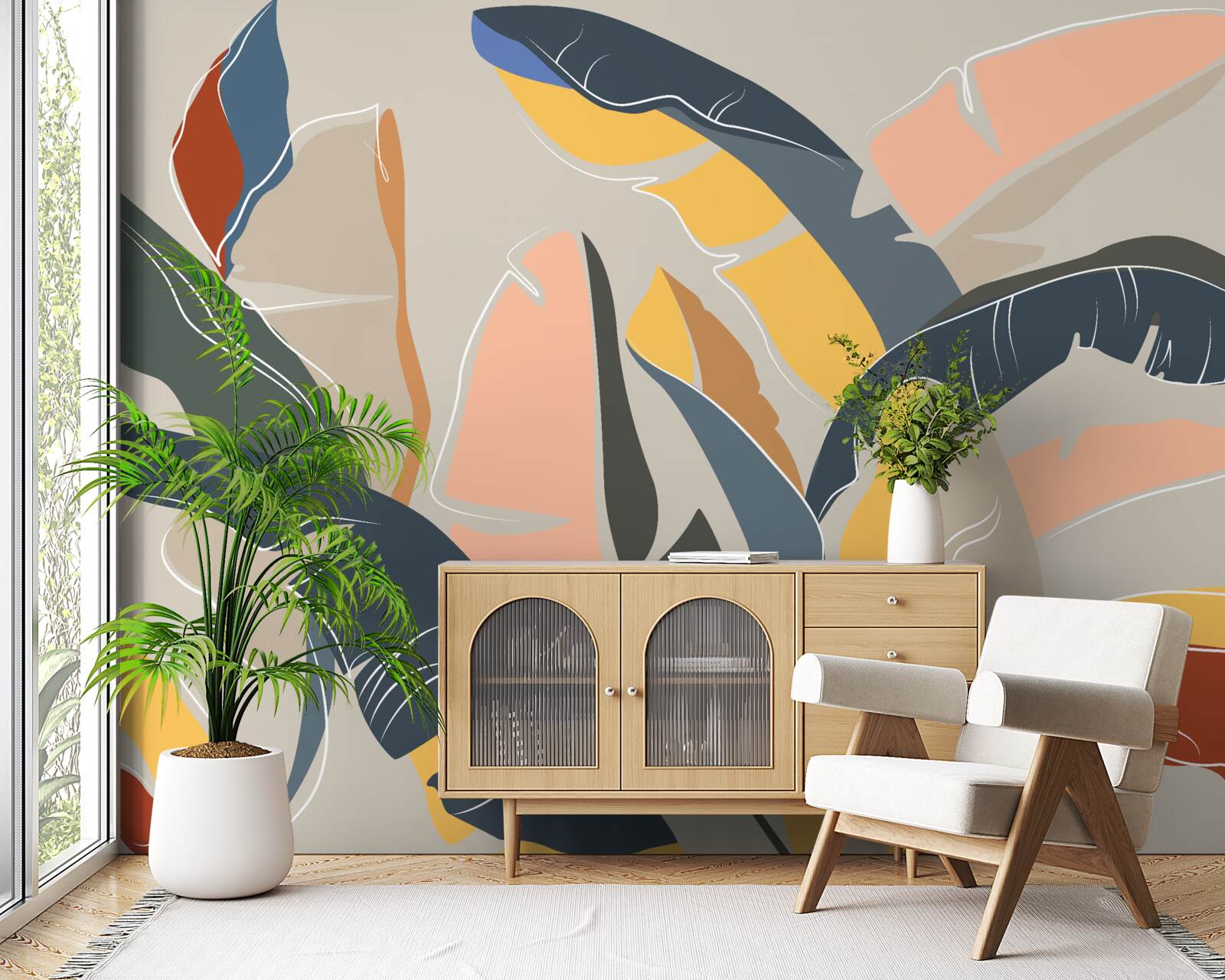 Fotobehang grote en rijke varenbladeren