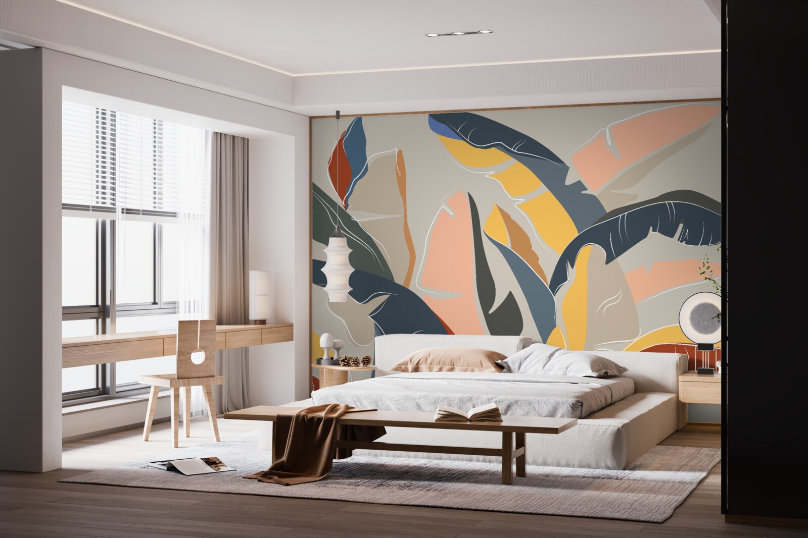 Fotobehang grote en rijke varenbladeren