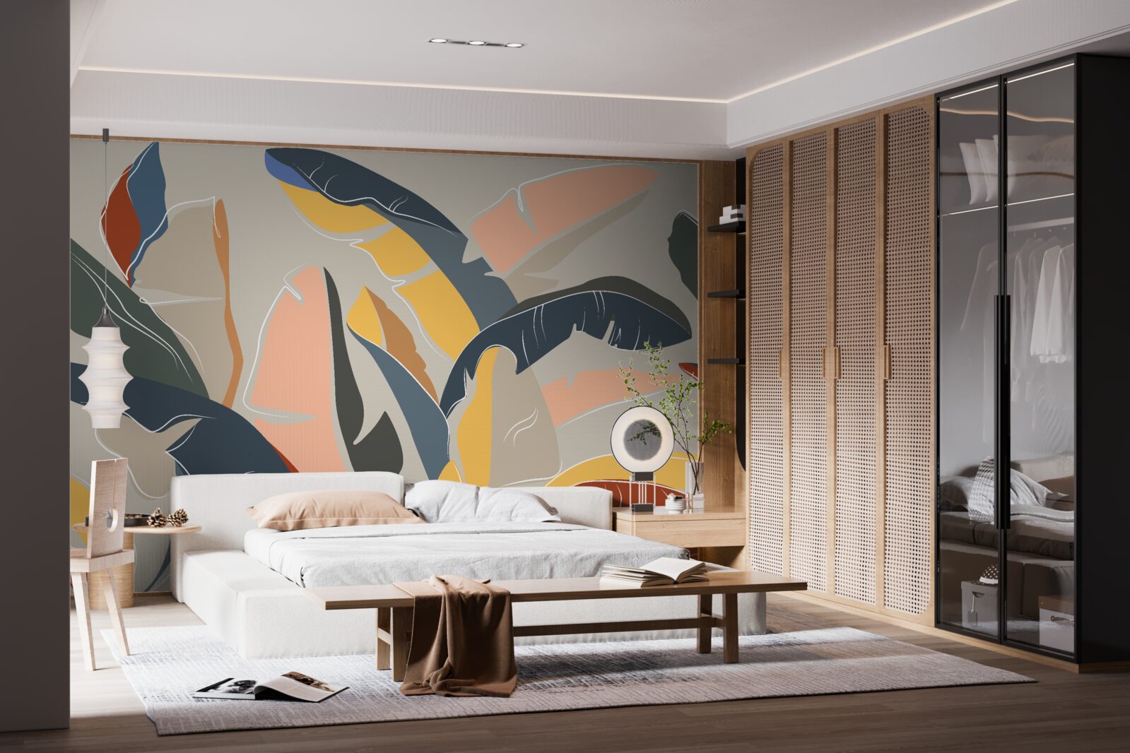 Fotobehang grote en rijke varenbladeren