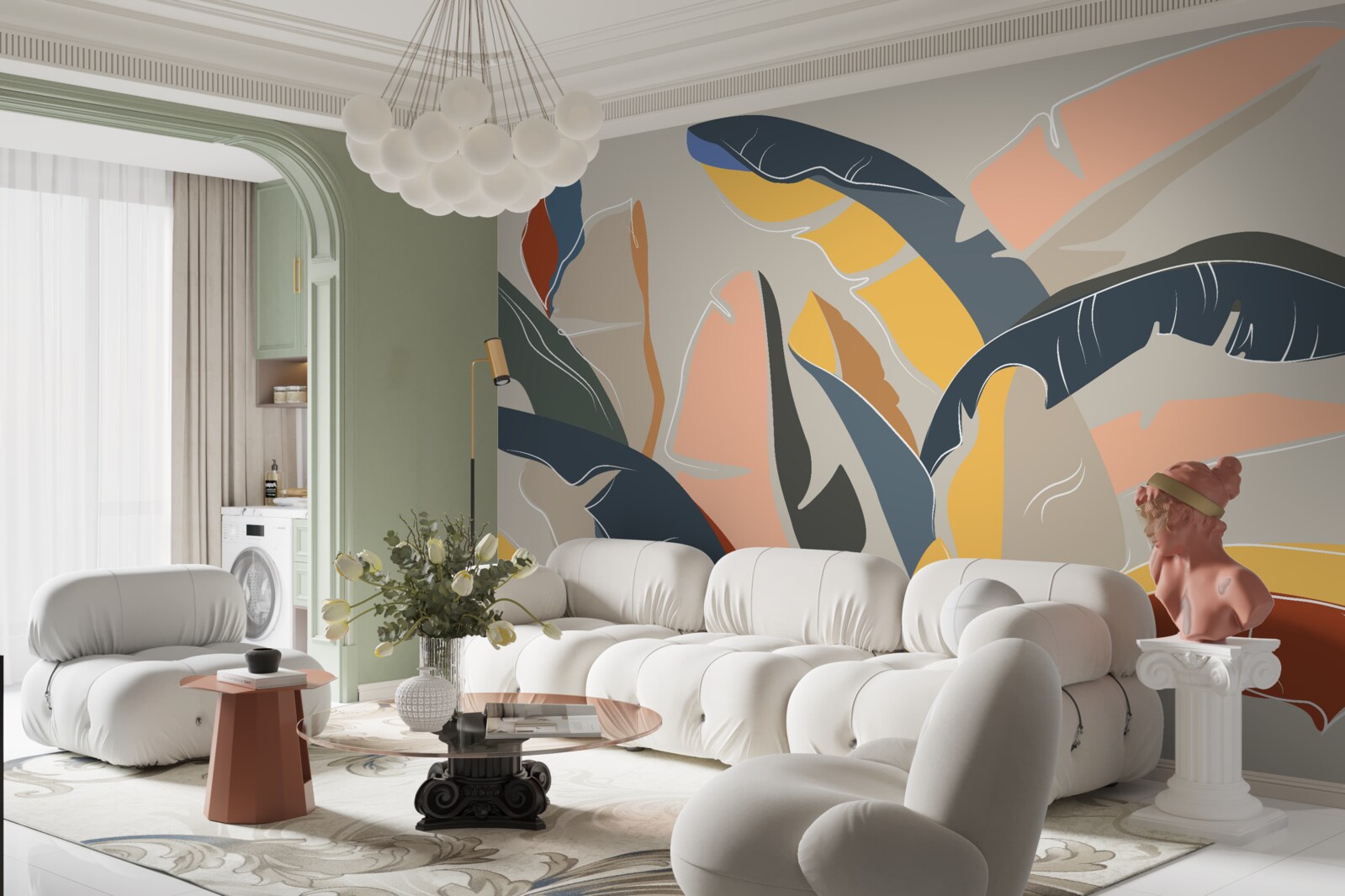 Fotobehang grote en rijke varenbladeren