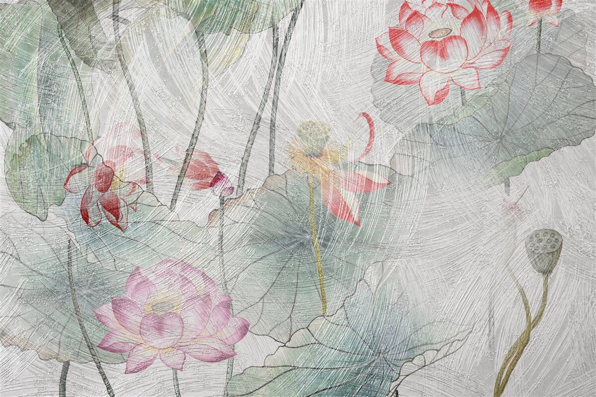 Fotobehang klaproosbloemen geschilderd in aquarel