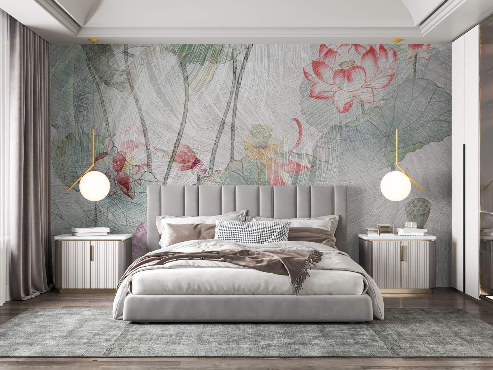 Fotobehang klaproosbloemen geschilderd in aquarel