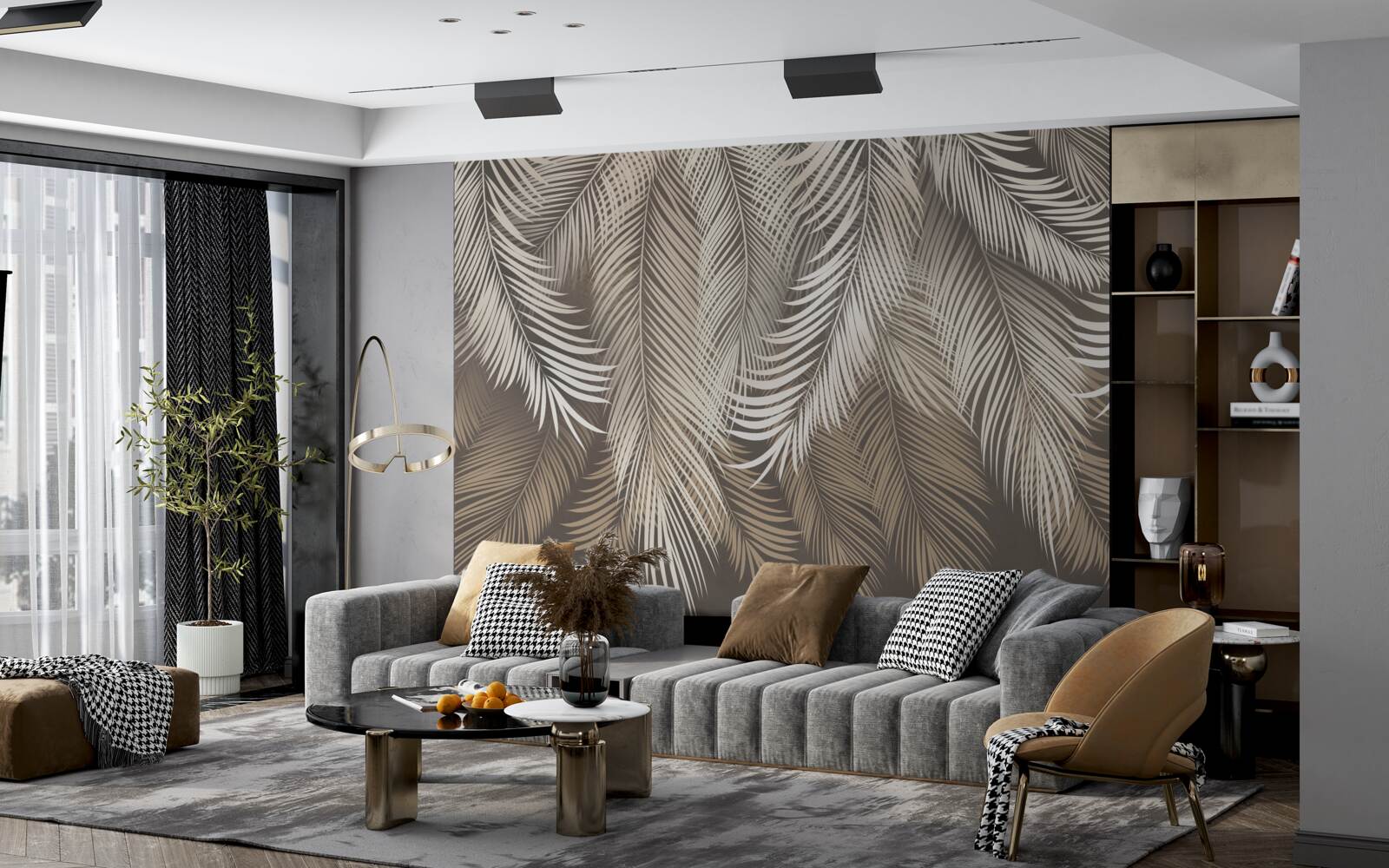 Fotobehang varenbladeren, langwerpig