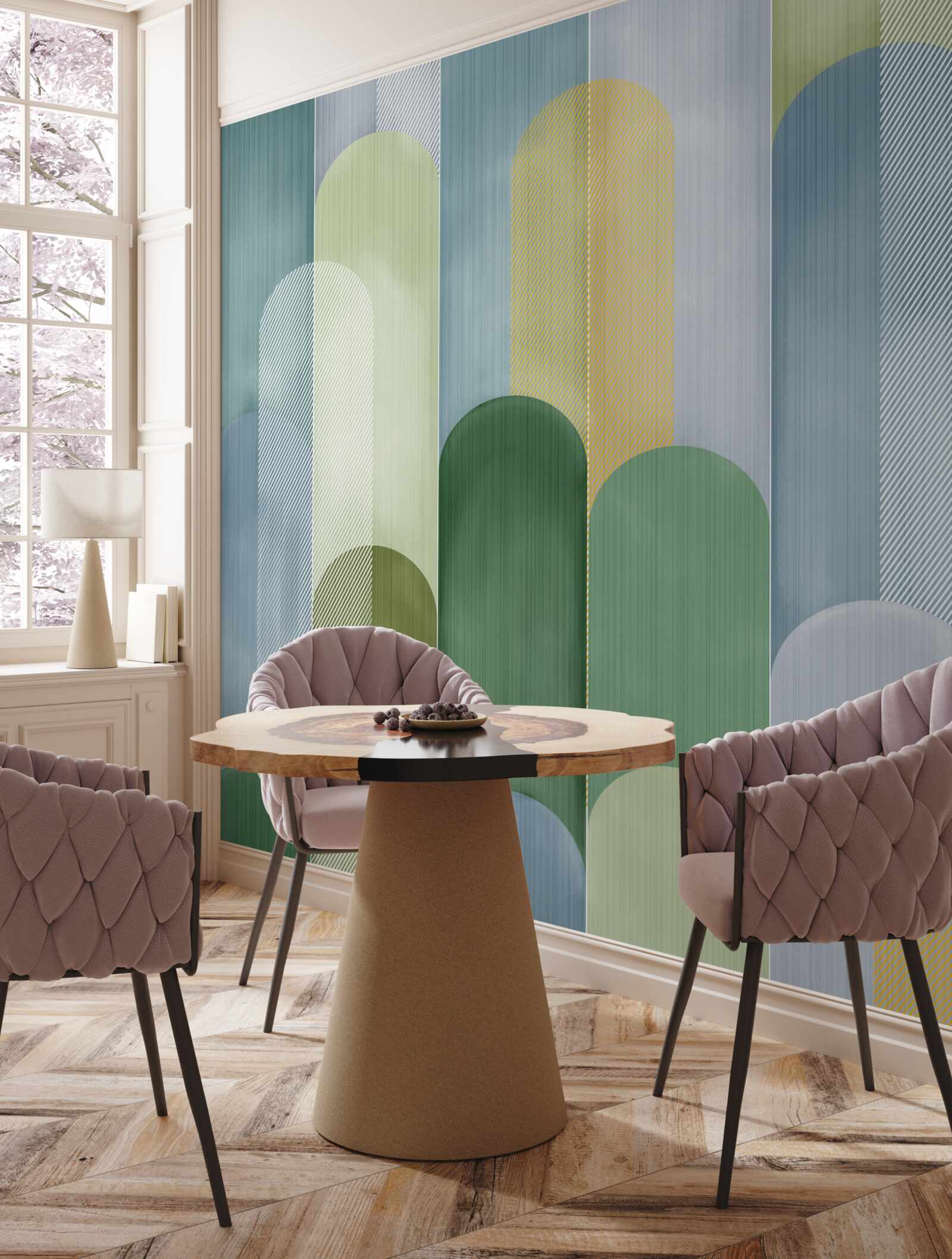 Fotobehang abstracte verticale lijnen