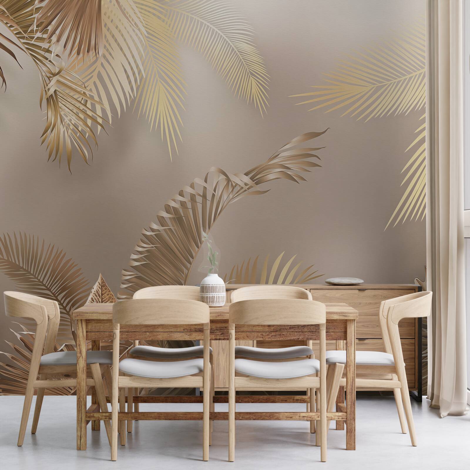 Fotobehang grote varenbladeren