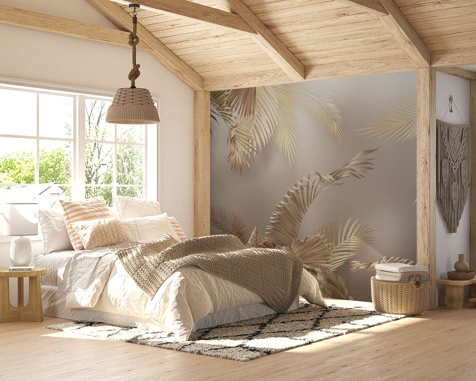 Fotobehang grote varenbladeren