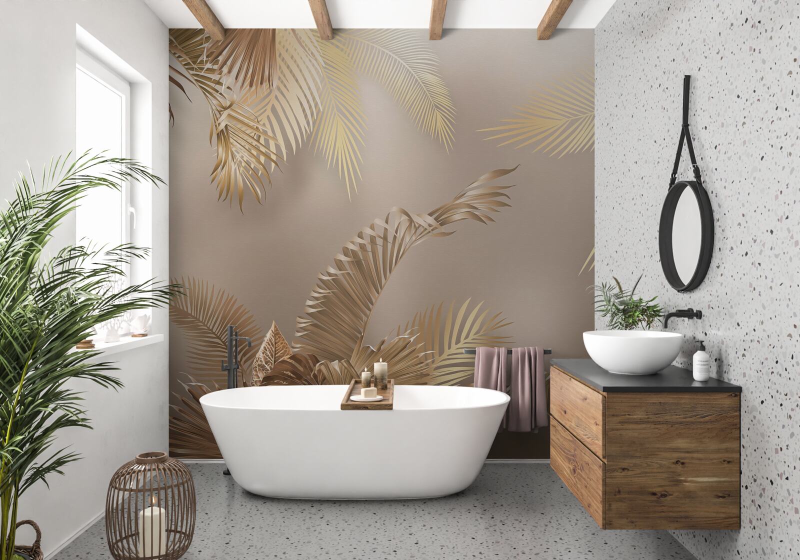 Fotobehang grote varenbladeren