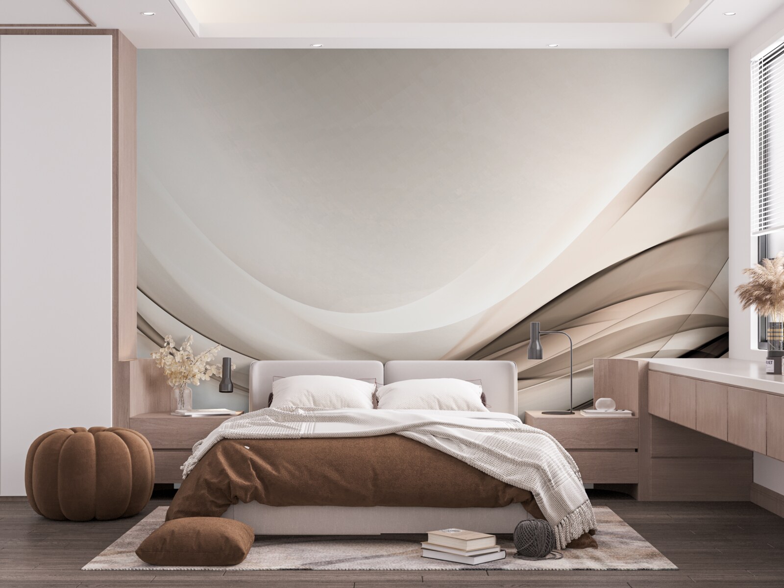 Fotobehang vloeiende zijden rondingen