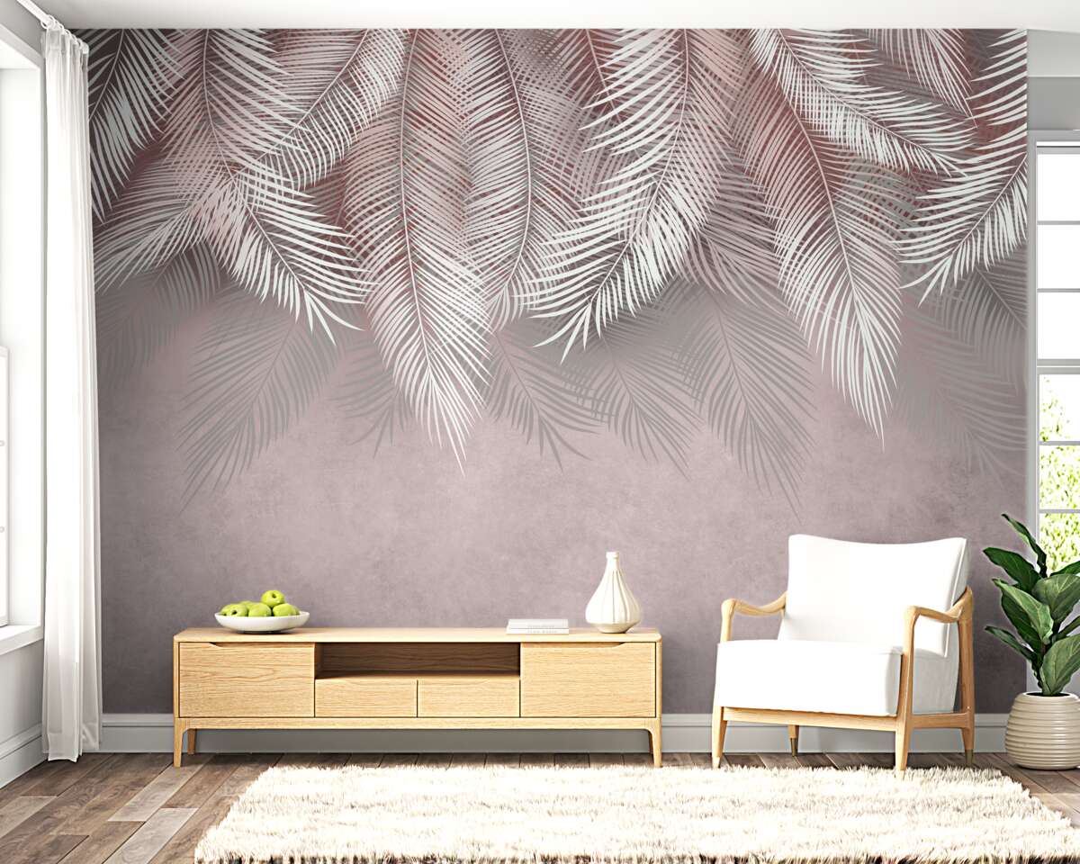 Fotobehang lichte varens die naar beneden hangen