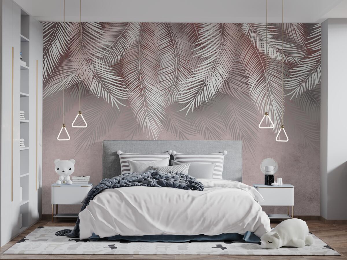 Fotobehang lichte varens die naar beneden hangen