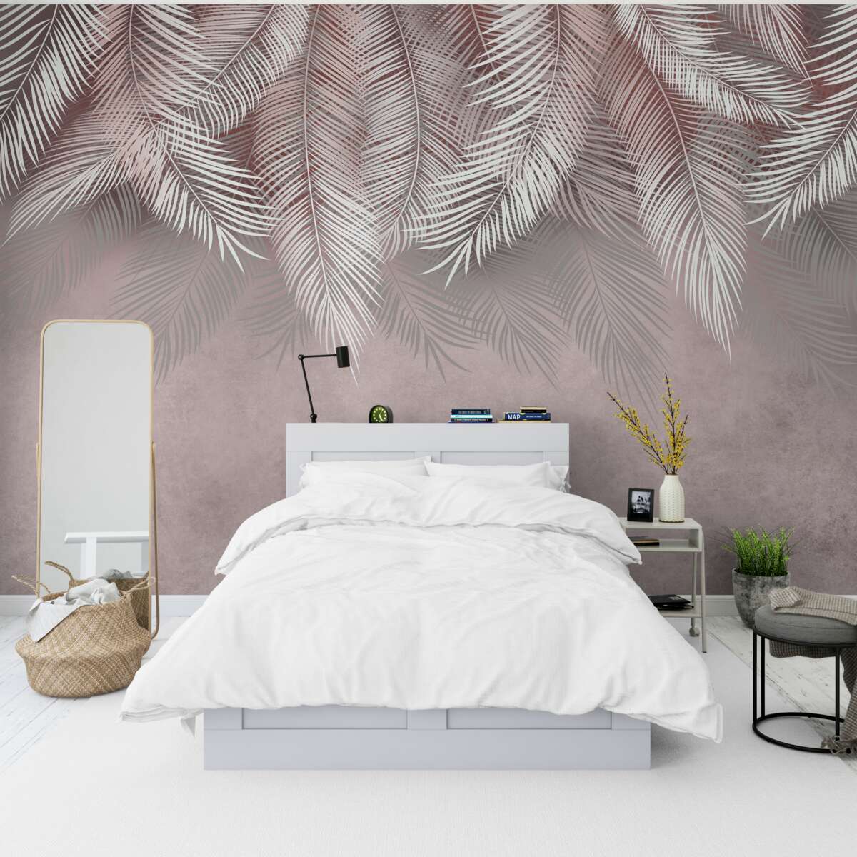 Fotobehang lichte varens die naar beneden hangen