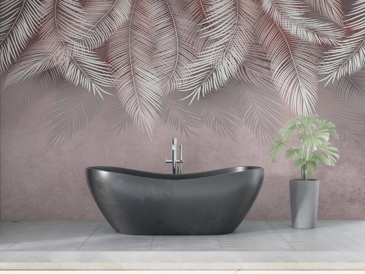 Fotobehang lichte varens die naar beneden hangen