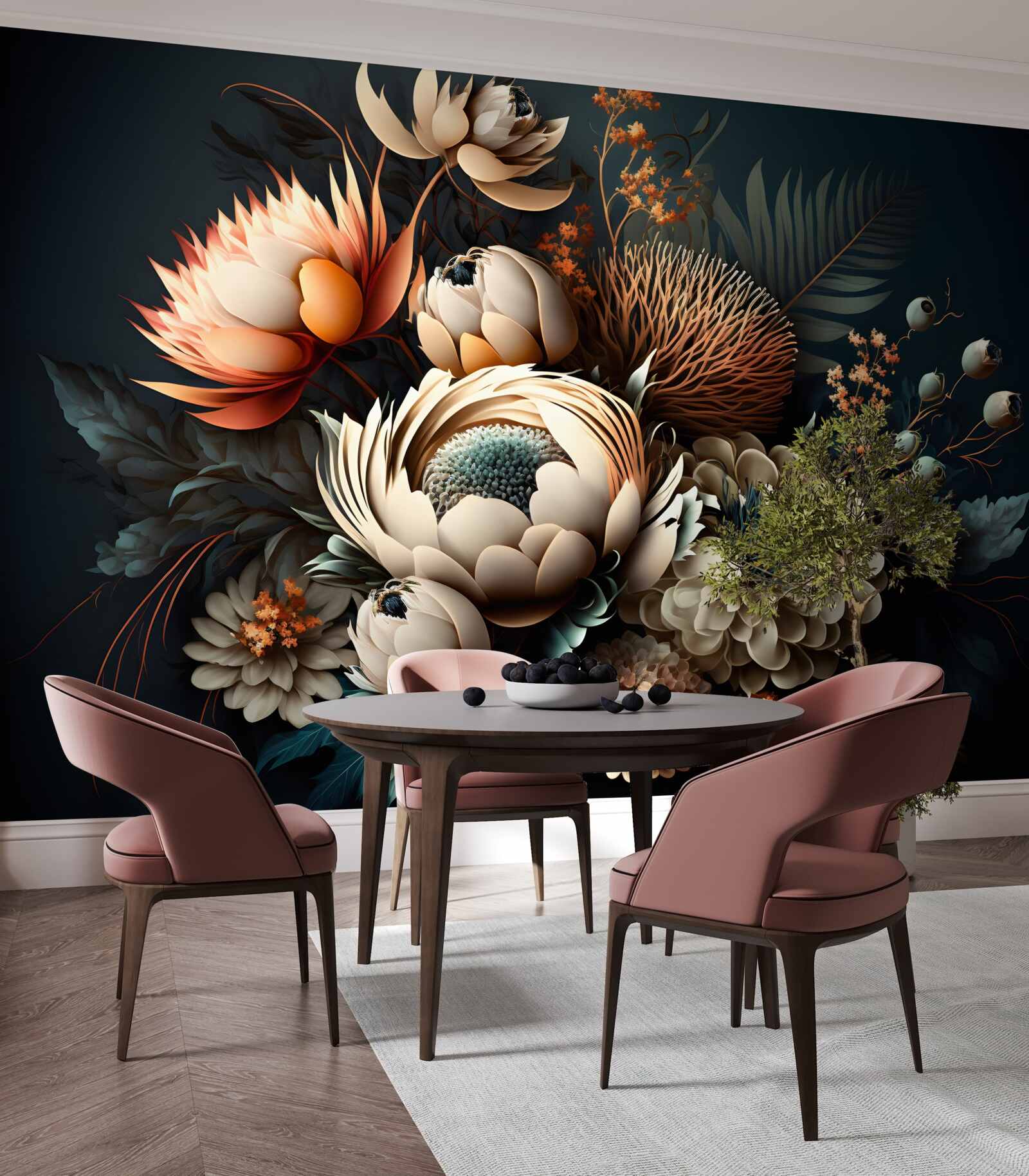 Fotobehang boeket herfstbloemen