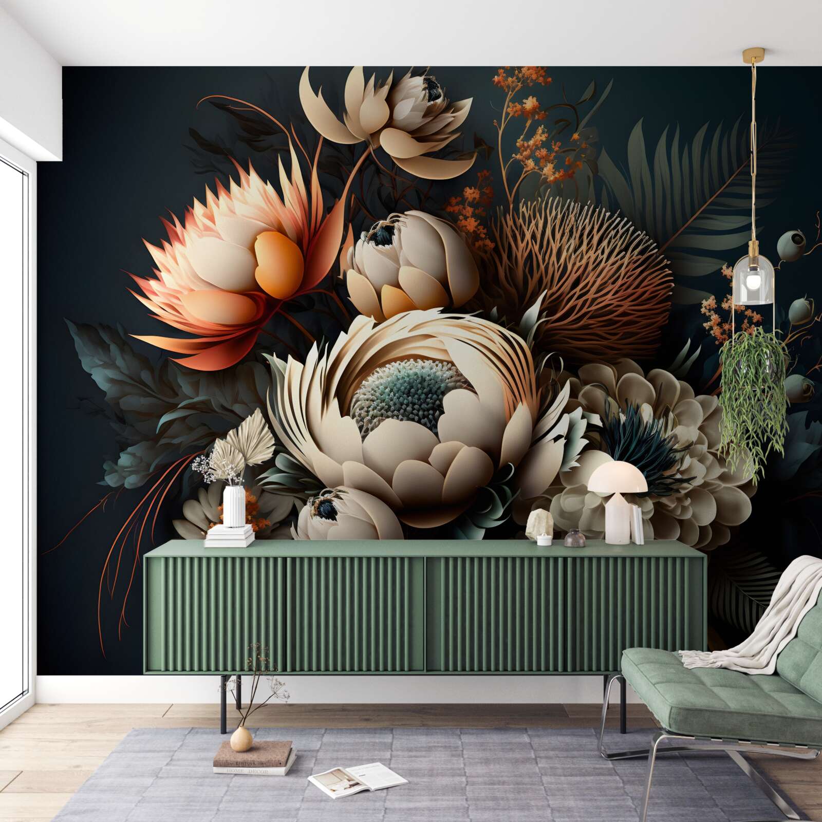 Fotobehang boeket herfstbloemen