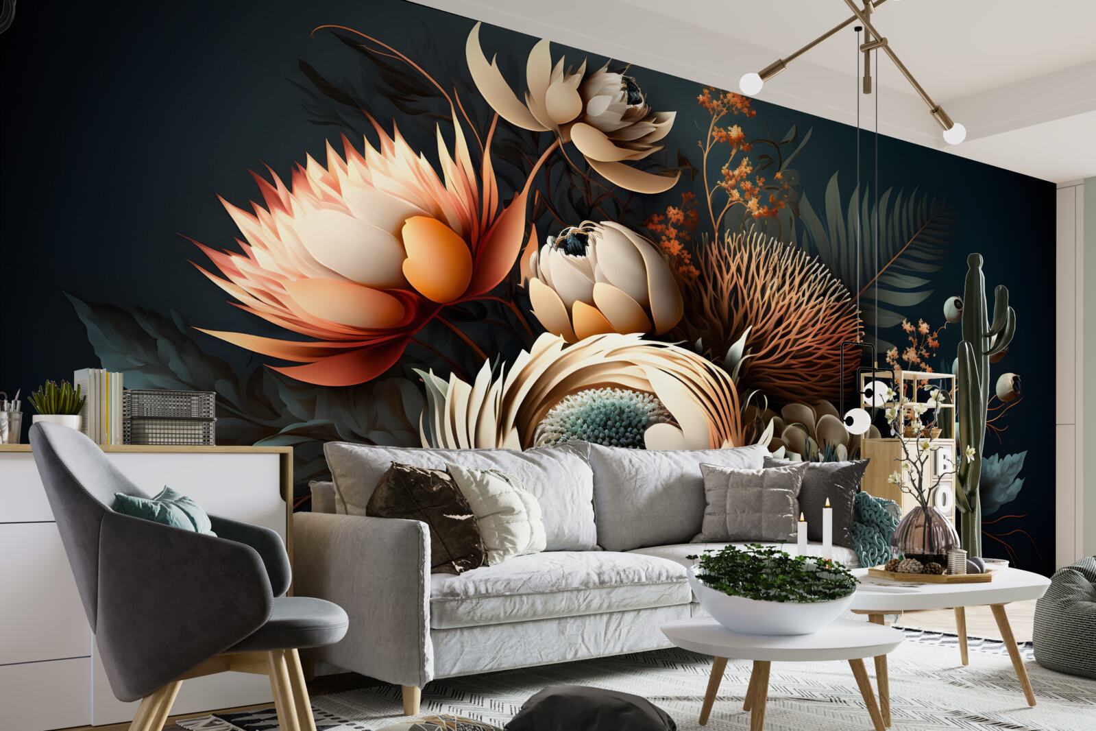 Fotobehang boeket herfstbloemen