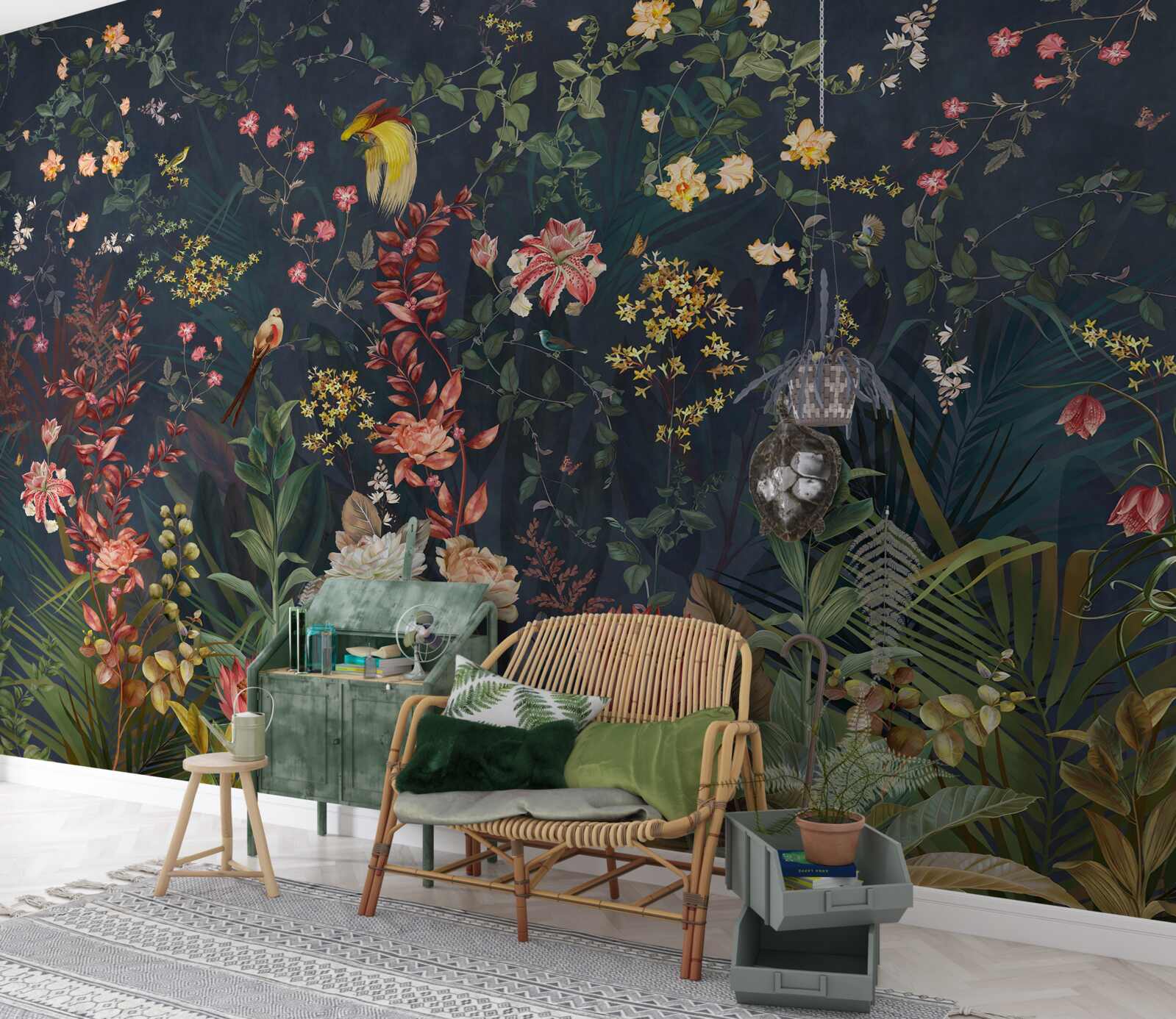 Fotobehang heldere nachtbloemen