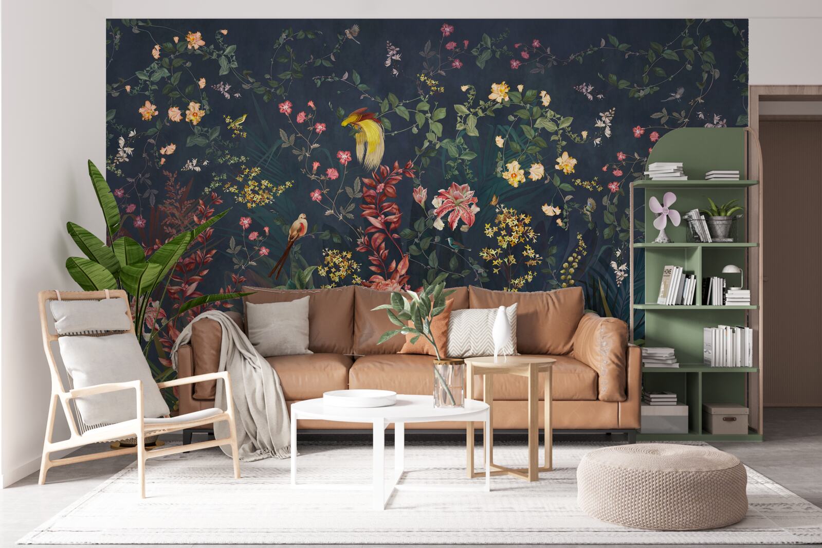 Fotobehang heldere nachtbloemen