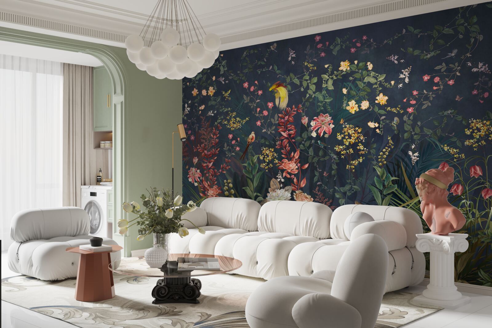 Fotobehang heldere nachtbloemen