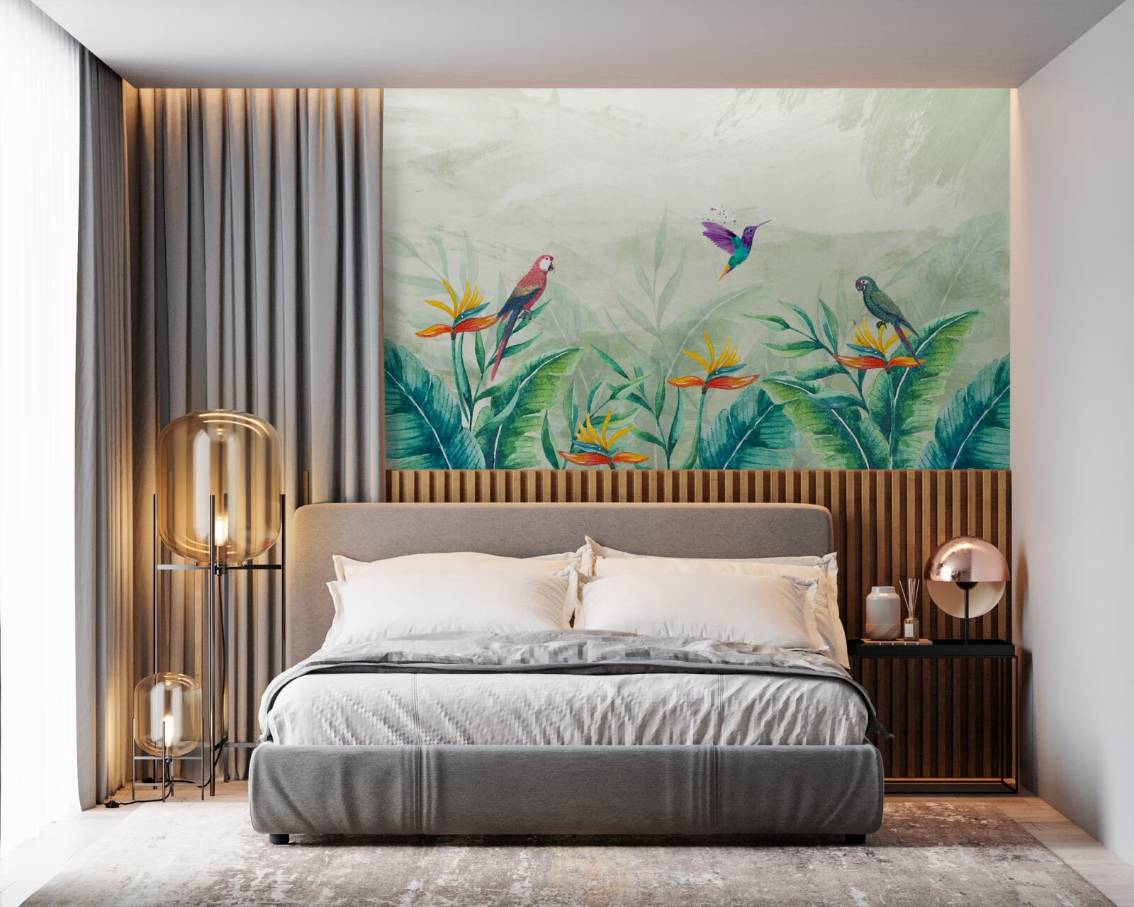 Fotobehang vogels verheugen zich in de ochtend