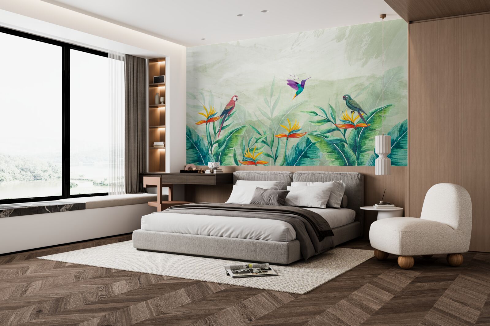 Fotobehang vogels verheugen zich in de ochtend