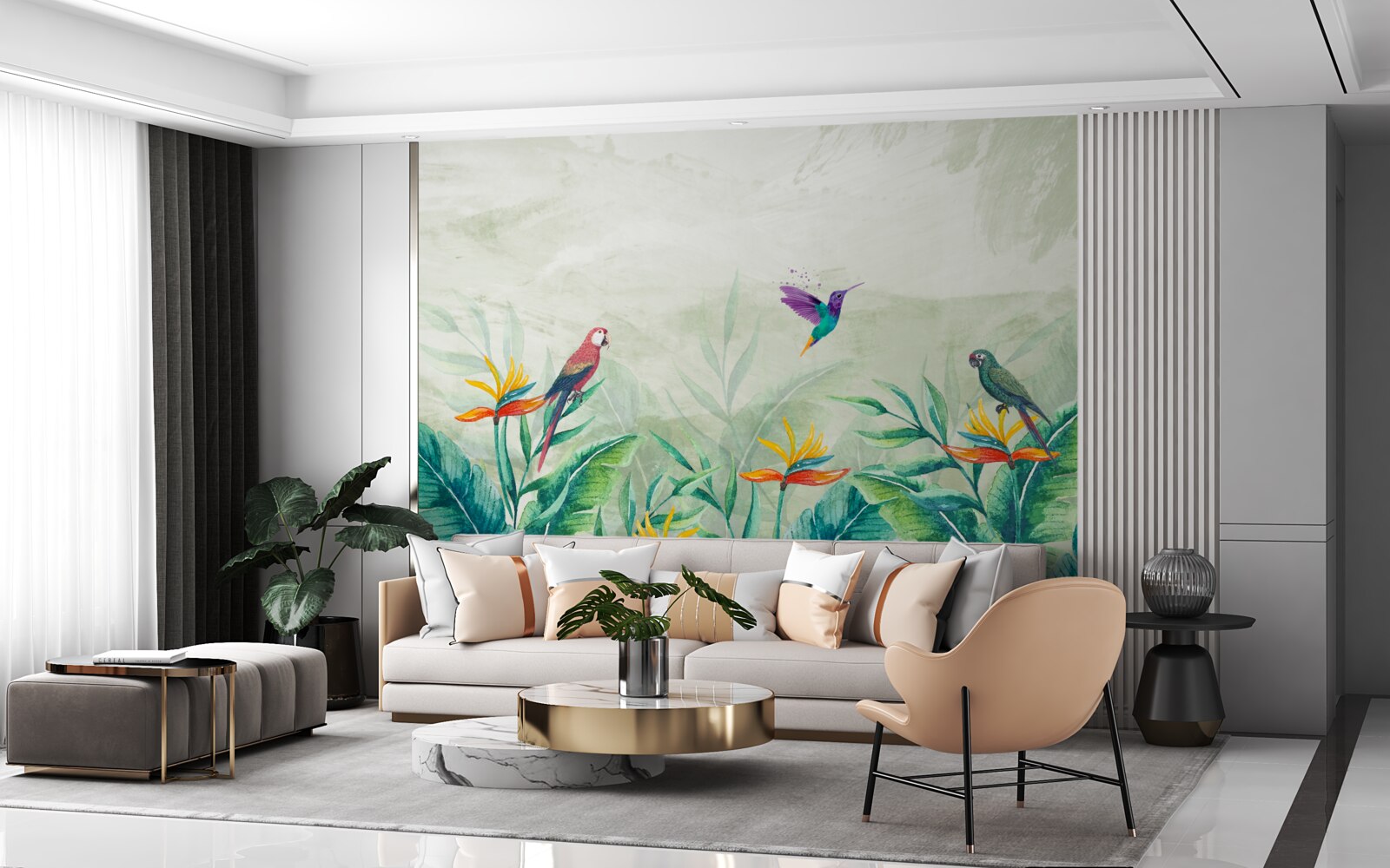 Fotobehang vogels verheugen zich in de ochtend