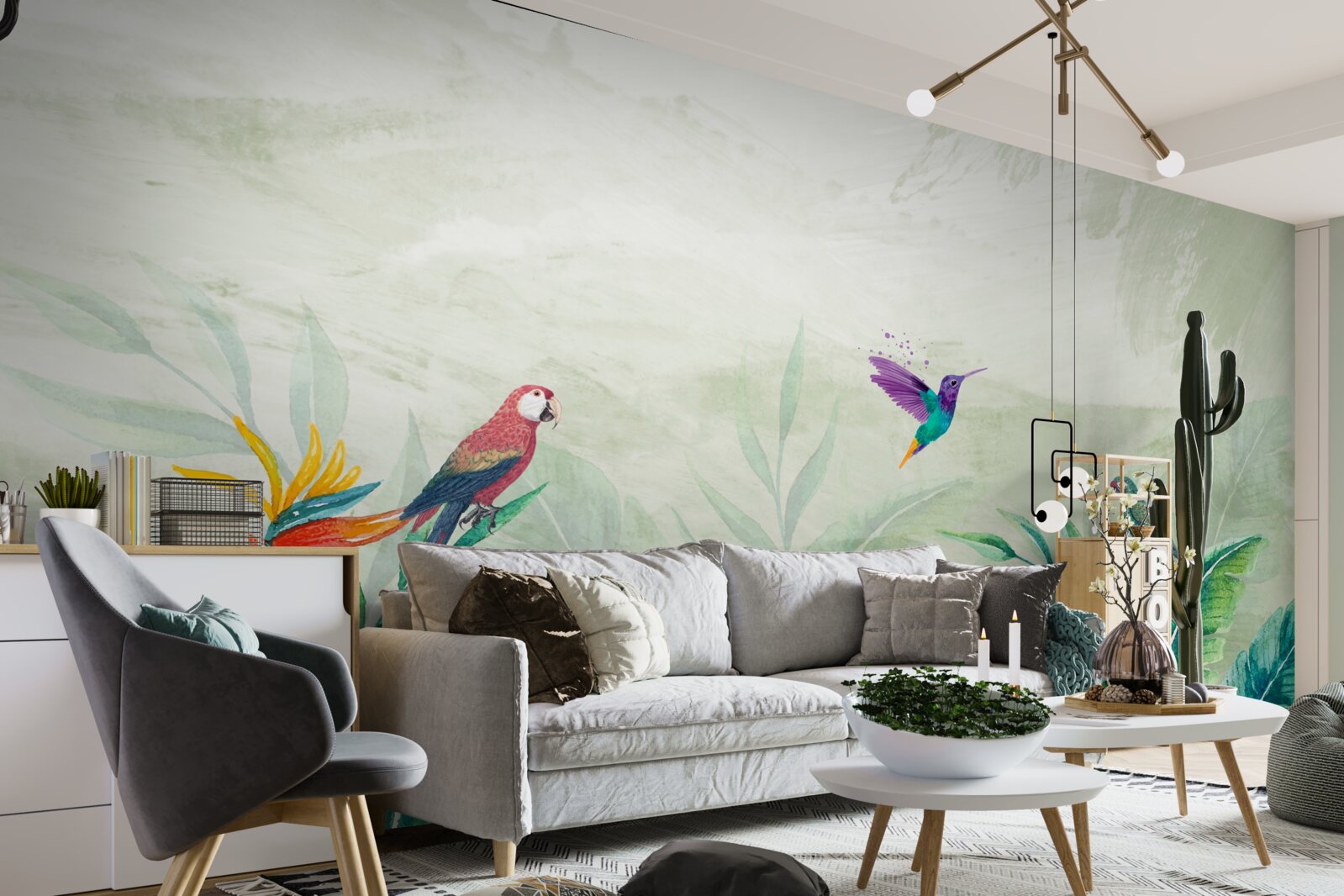 Fotobehang vogels verheugen zich in de ochtend