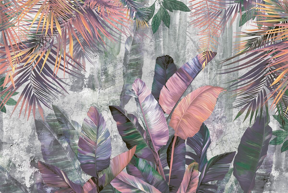 Fotobehang weelderige tropen tijdens een stortbui