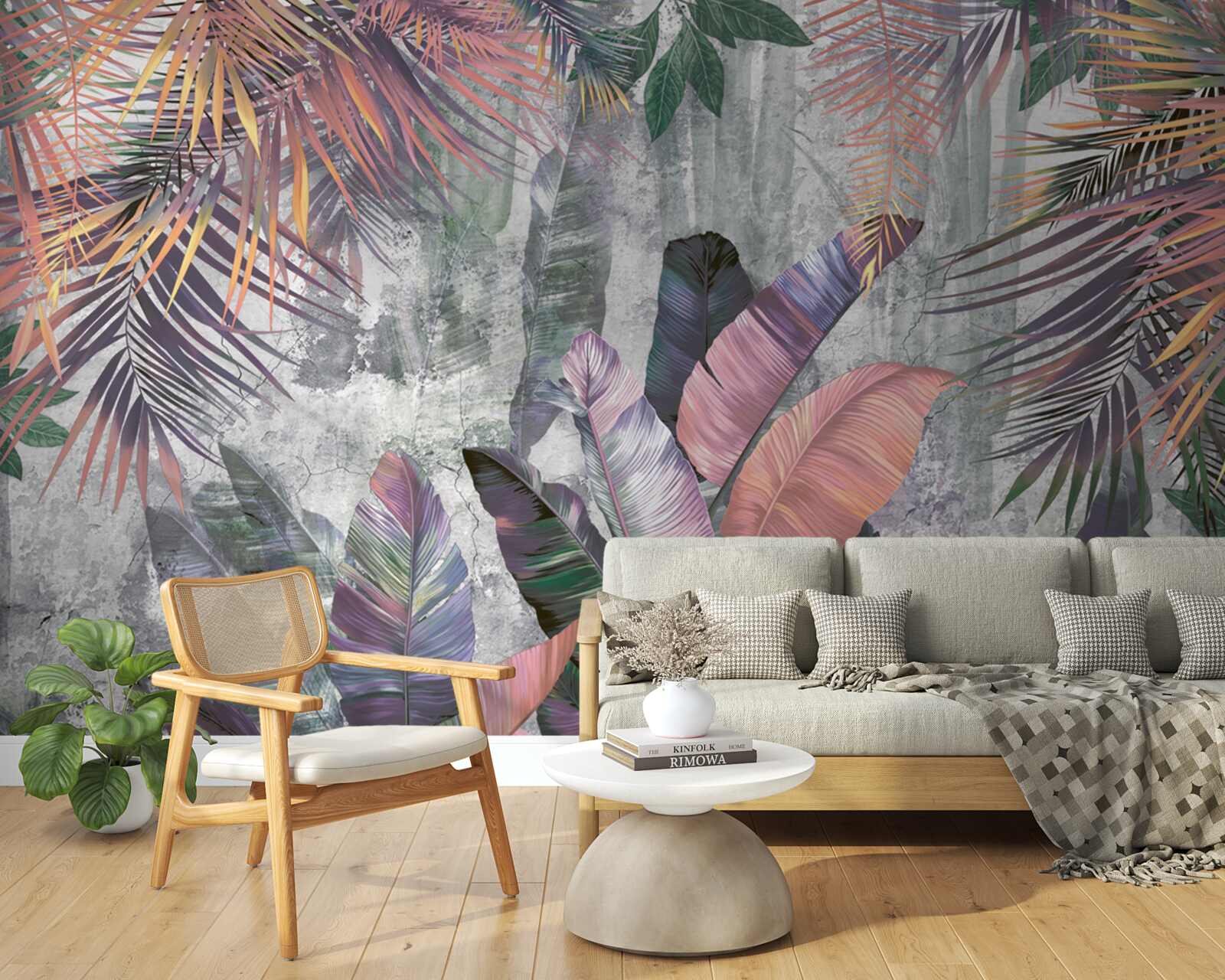 Fotobehang weelderige tropen tijdens een stortbui