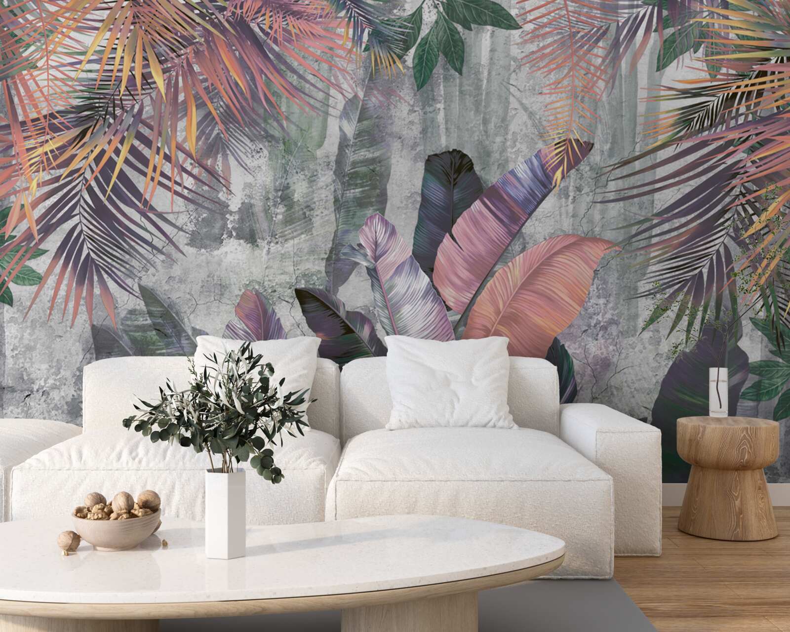 Fotobehang weelderige tropen tijdens een stortbui