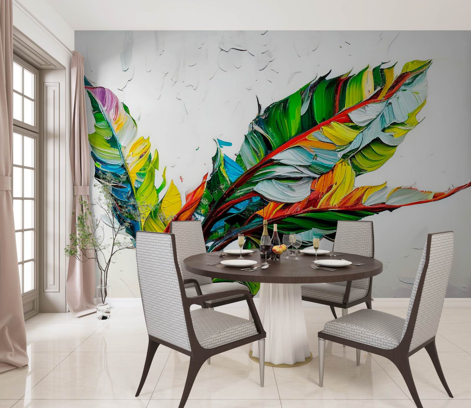 Fotobehang lakens geverfd in felle kleuren