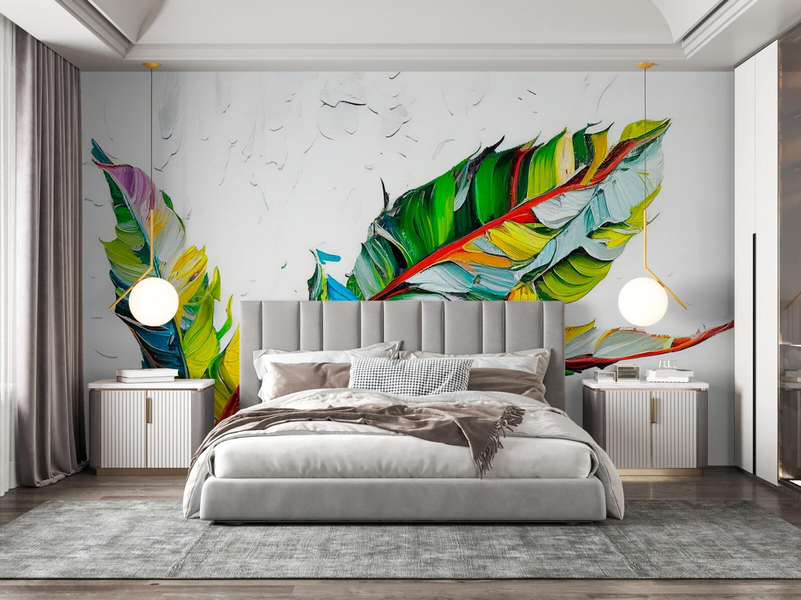 Fotobehang lakens geverfd in felle kleuren