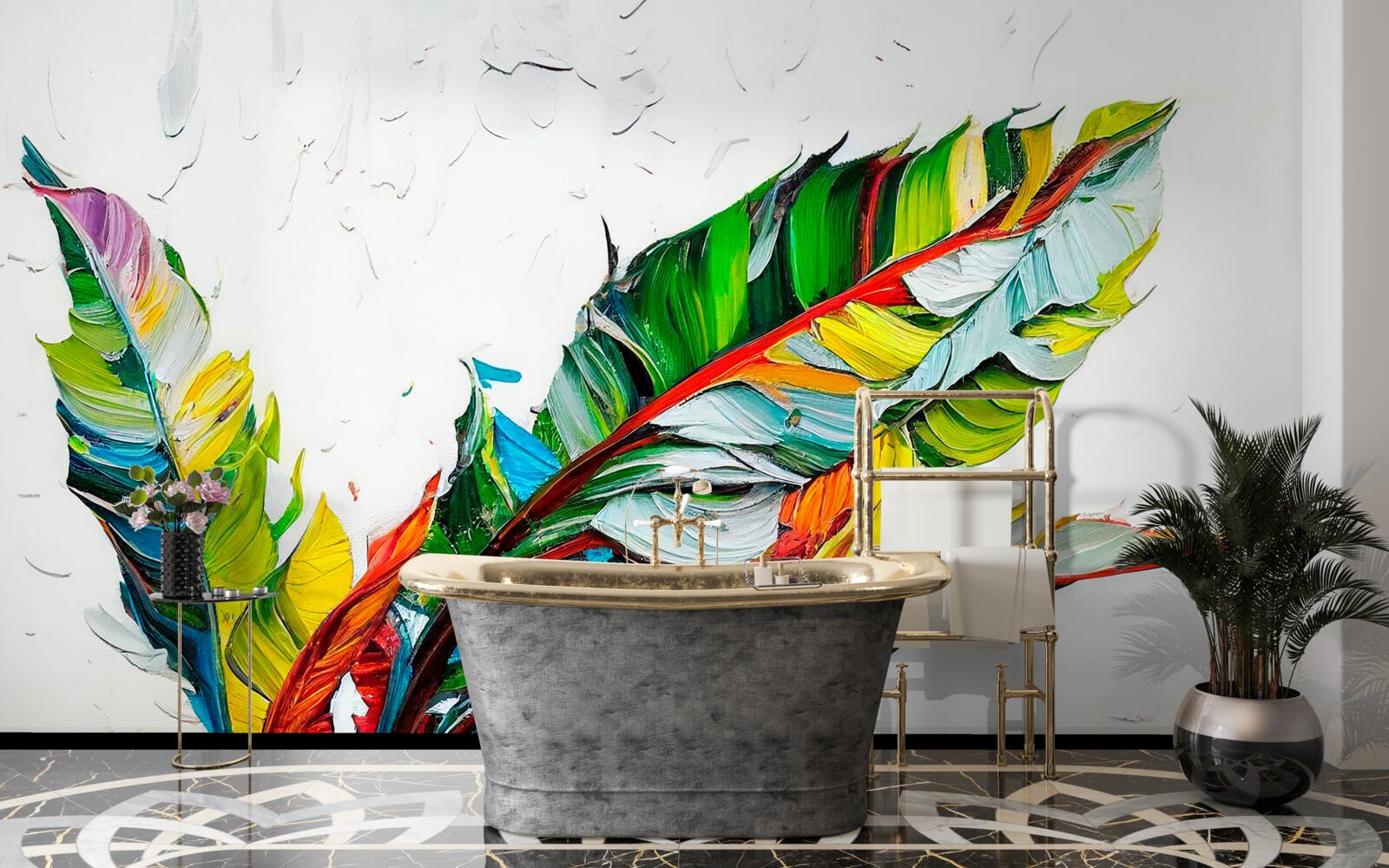 Fotobehang lakens geverfd in felle kleuren