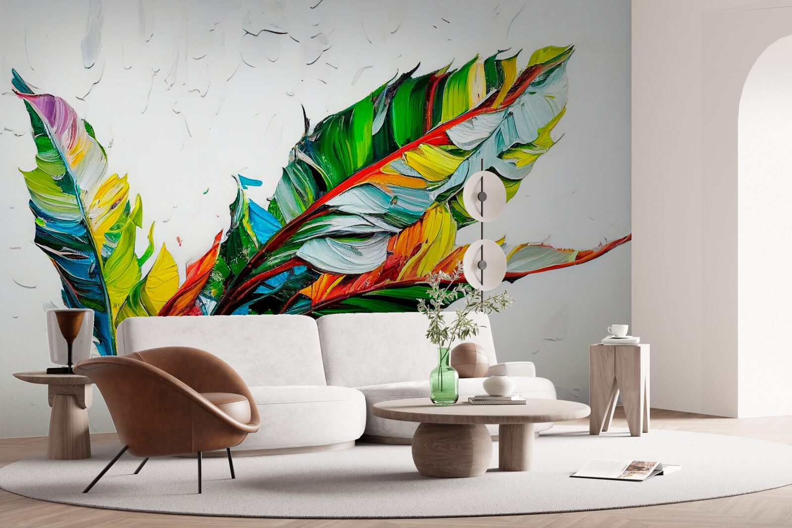 Fotobehang lakens geverfd in felle kleuren