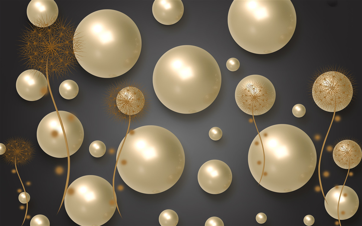 Fotobehang driedimensionale abstractie in de vorm van miljoenpoten