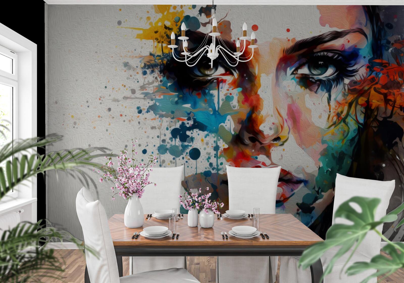 Fotobehang meisje in rijke kleuren