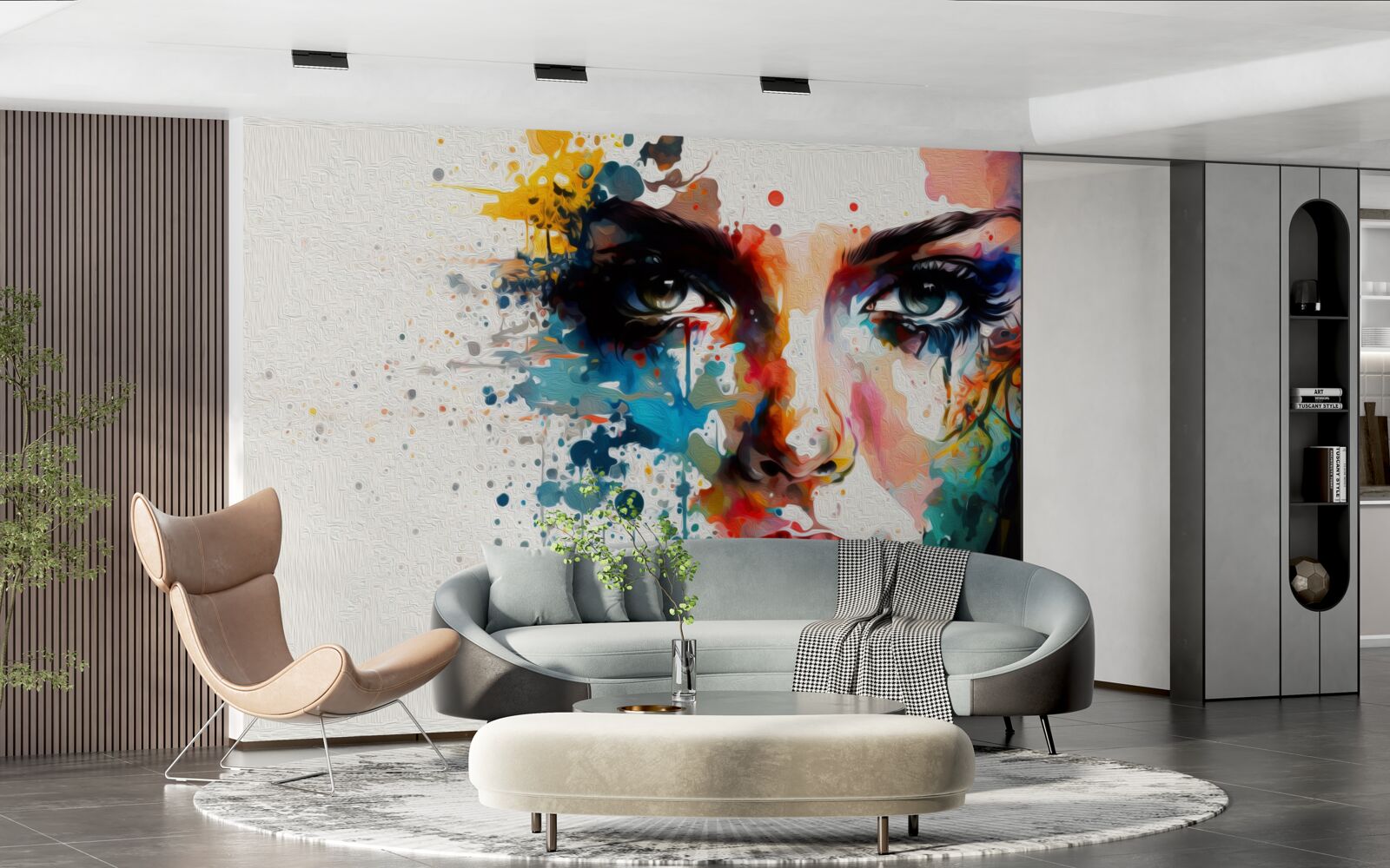 Fotobehang meisje in rijke kleuren