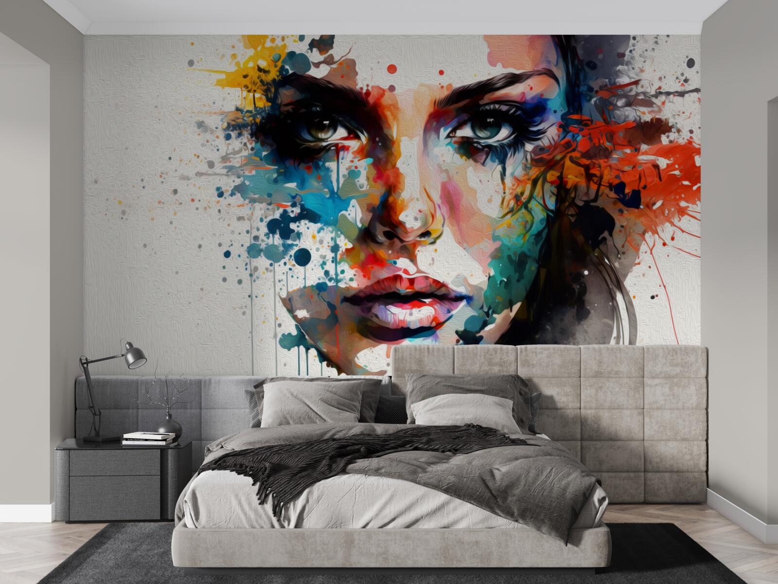 Fotobehang meisje in rijke kleuren