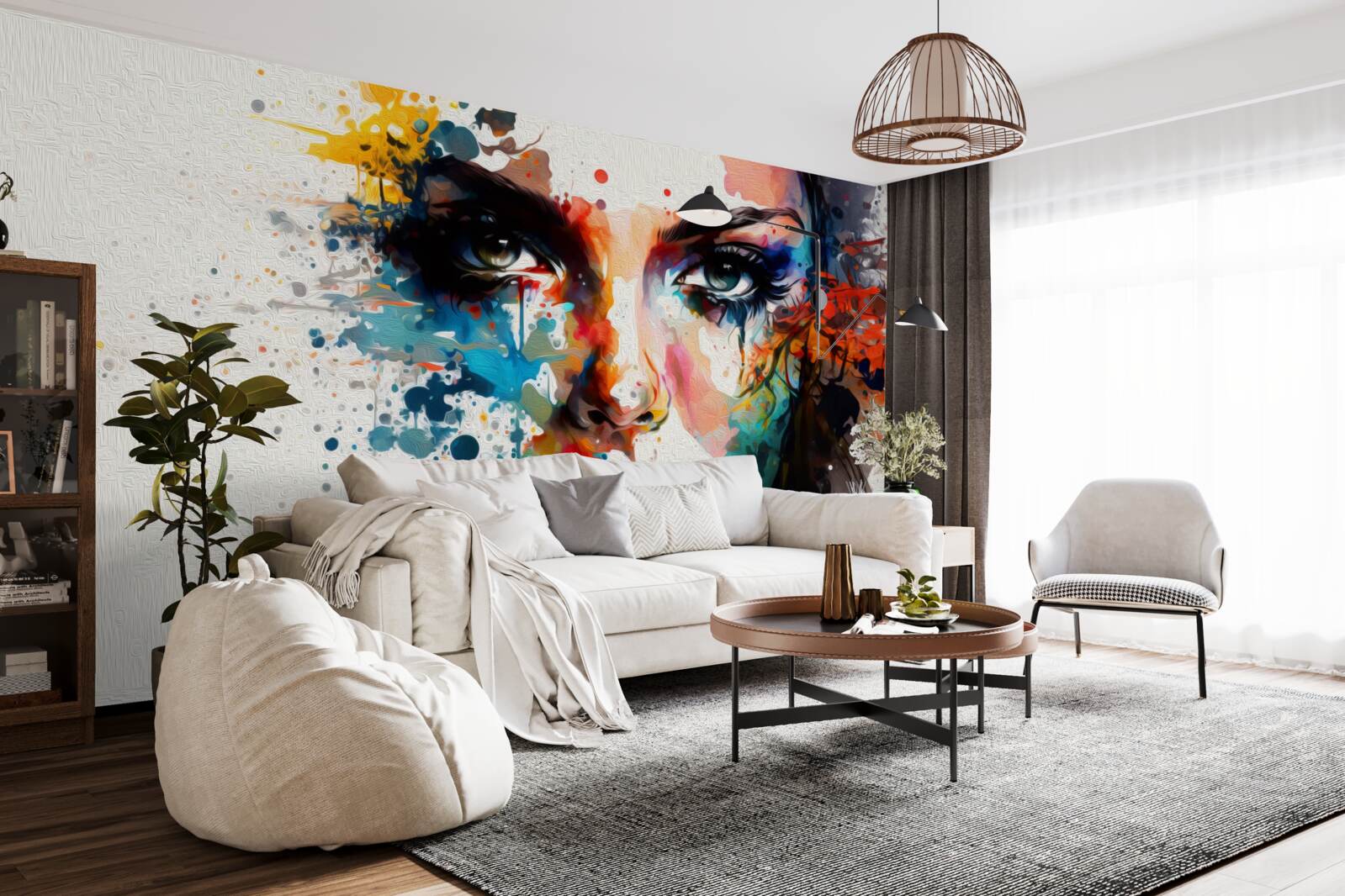 Fotobehang meisje in rijke kleuren