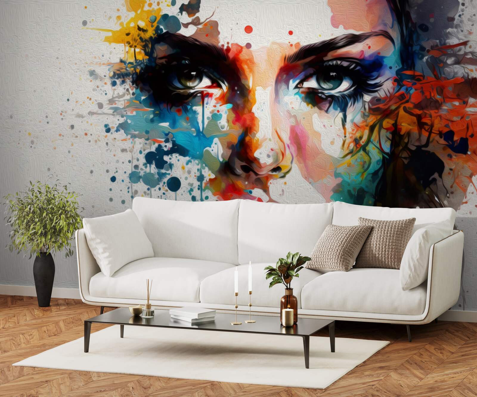 Fotobehang meisje in rijke kleuren