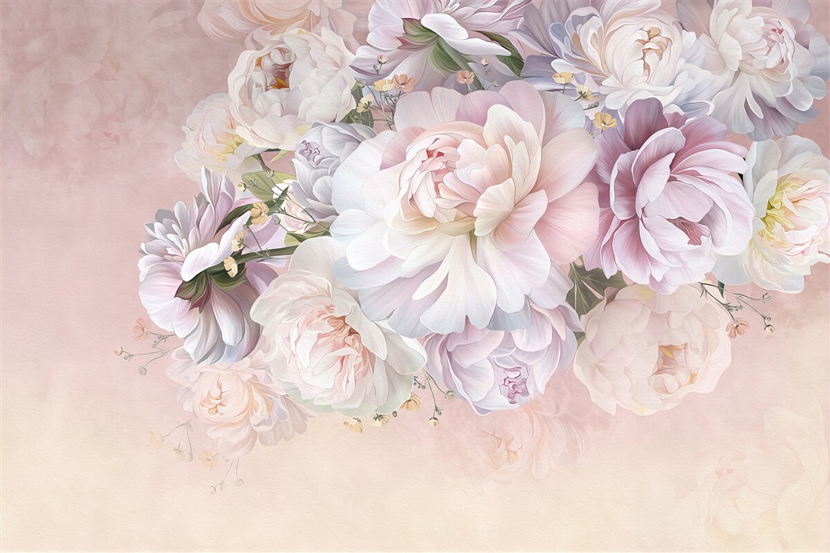 Fotobehang elegante compositie van lentebloemen