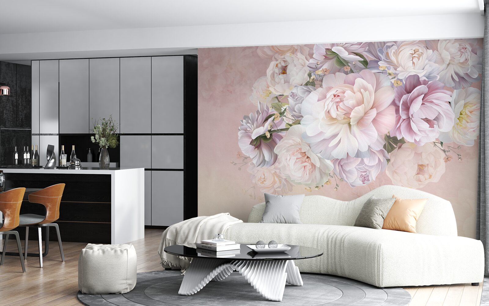 Fotobehang elegante compositie van lentebloemen