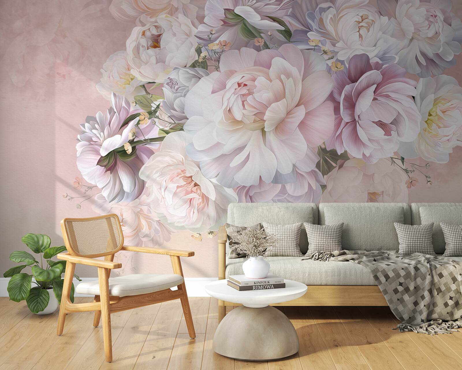 Fotobehang elegante compositie van lentebloemen