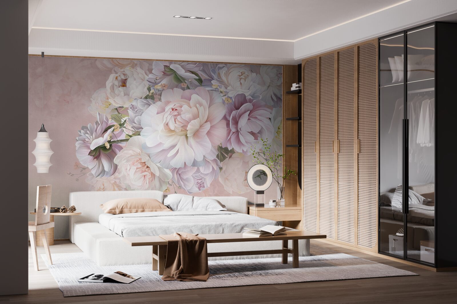 Fotobehang elegante compositie van lentebloemen