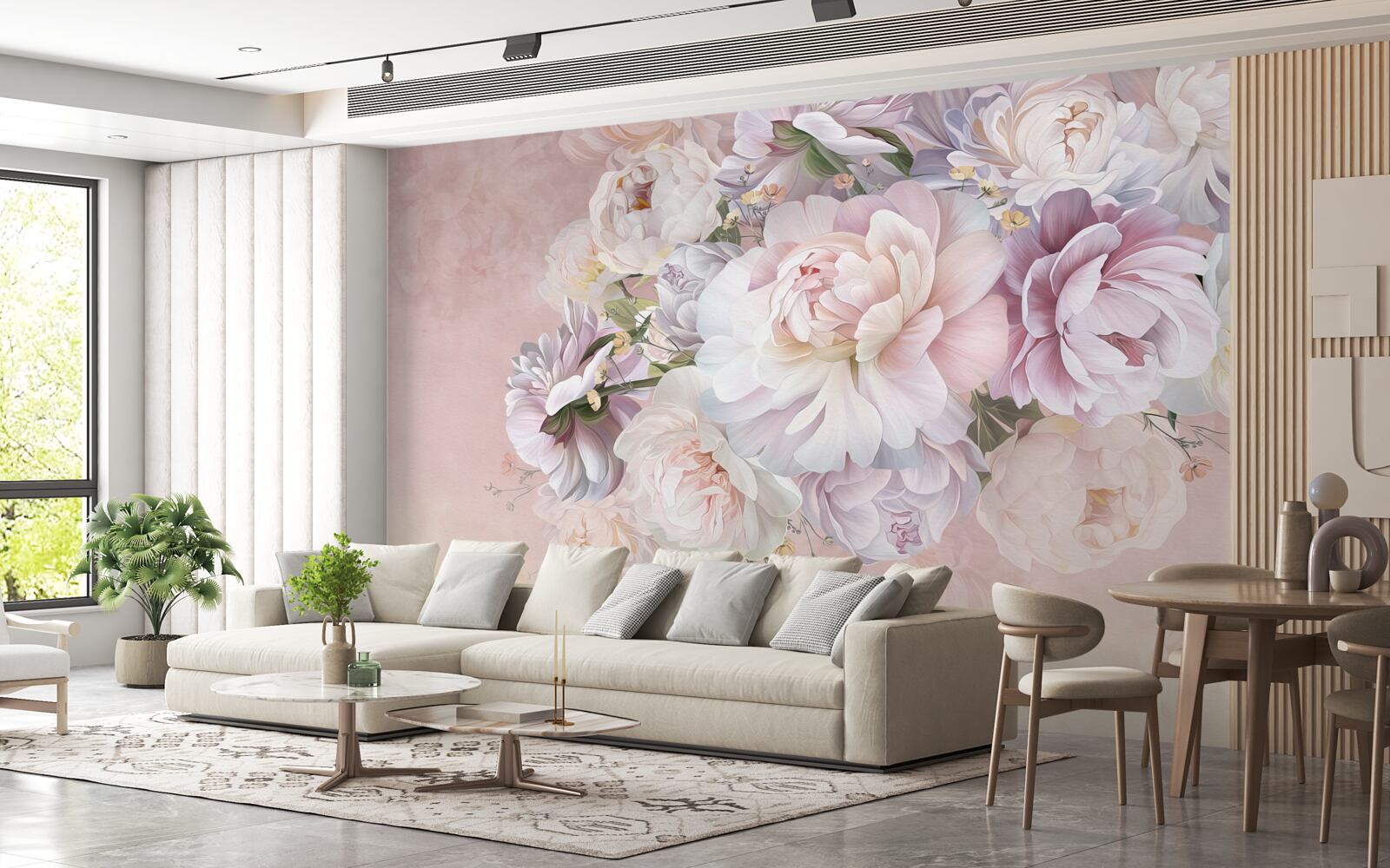 Fotobehang elegante compositie van lentebloemen