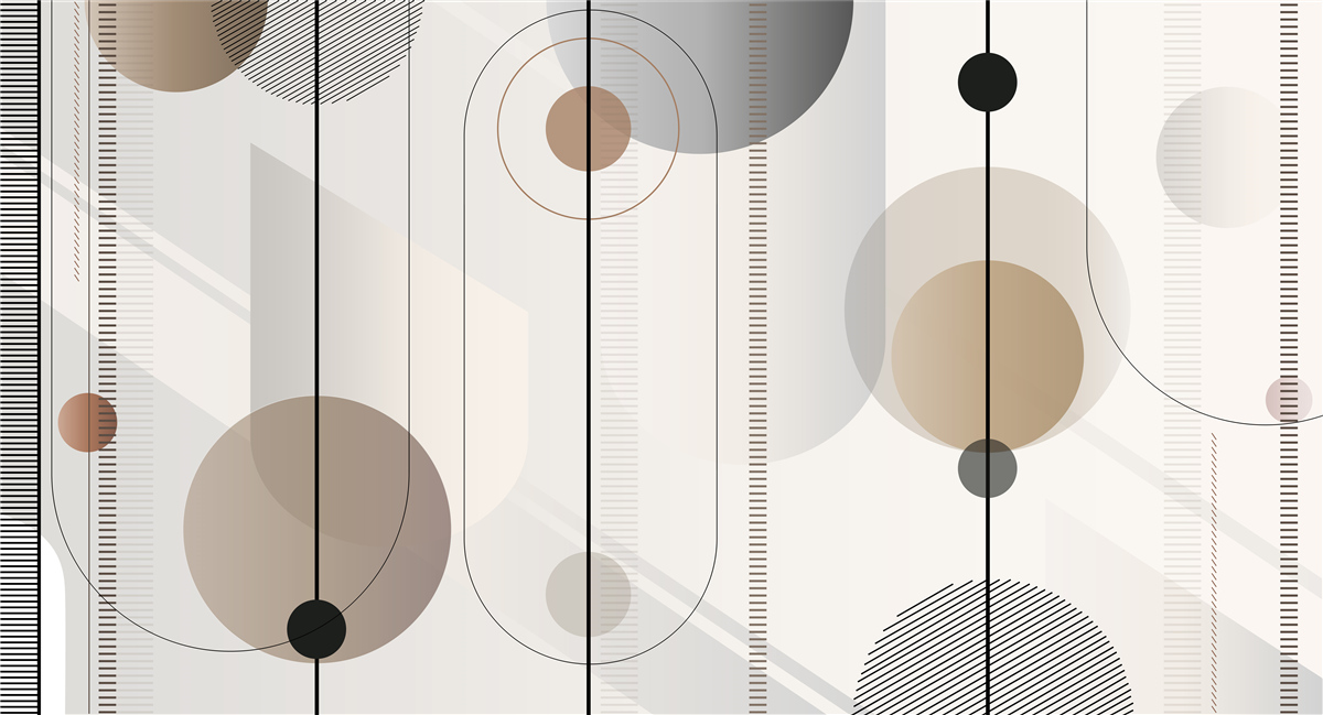 Fotobehang lichte lijnen en abstracte cirkels