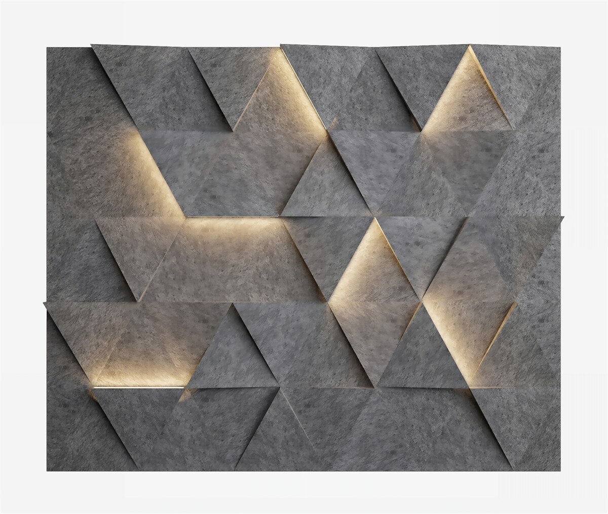 Fotobehang Gloeiende volumetrische driehoeken