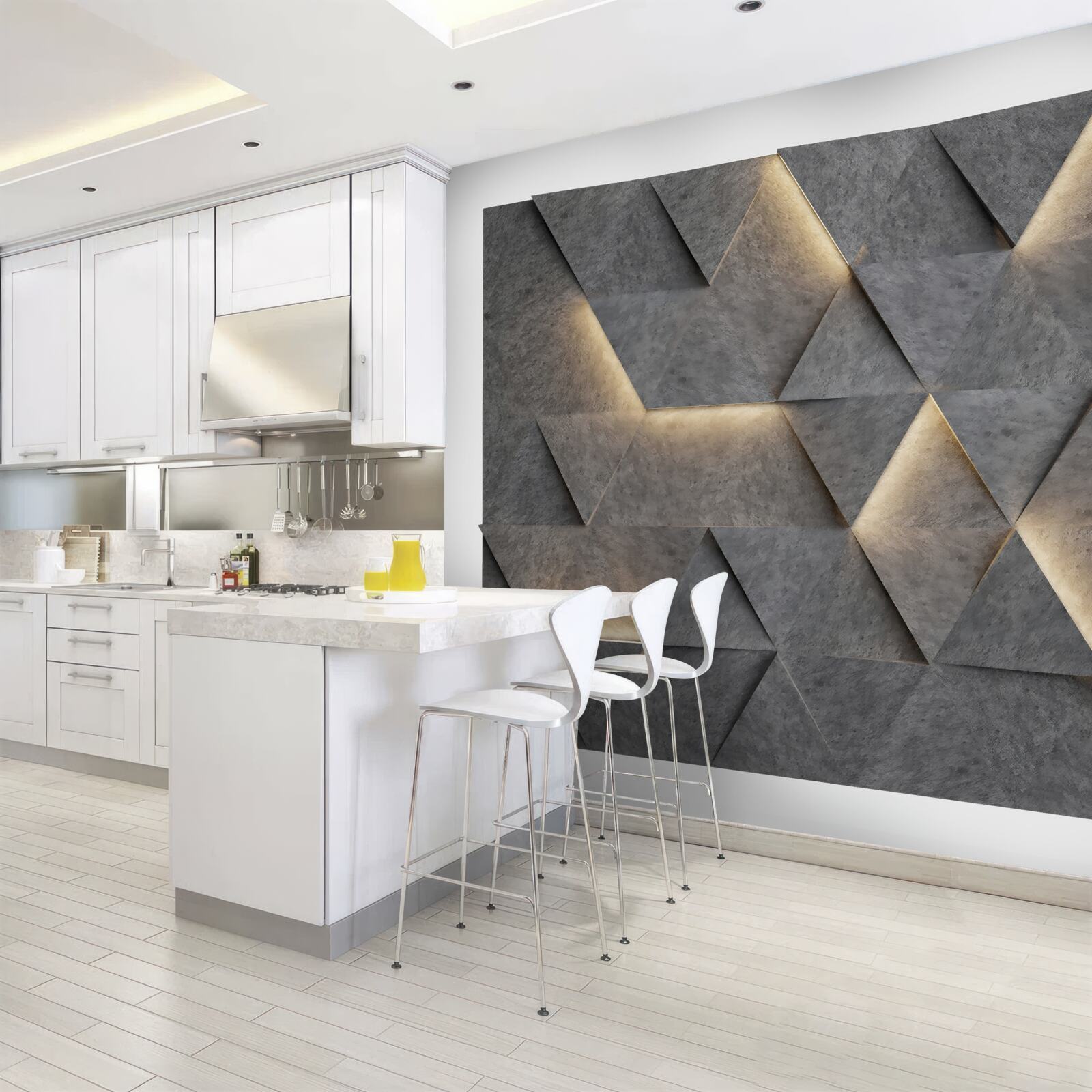 Fotobehang Gloeiende volumetrische driehoeken