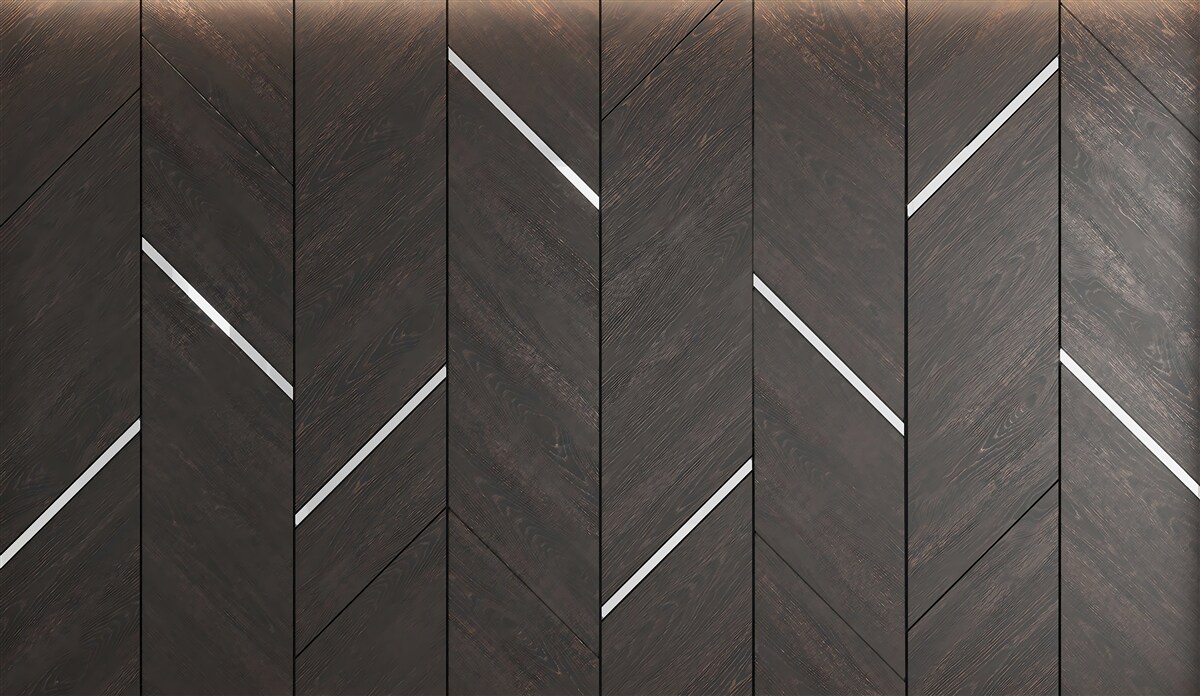 Fotobehang het parket is zwart met witte strepen