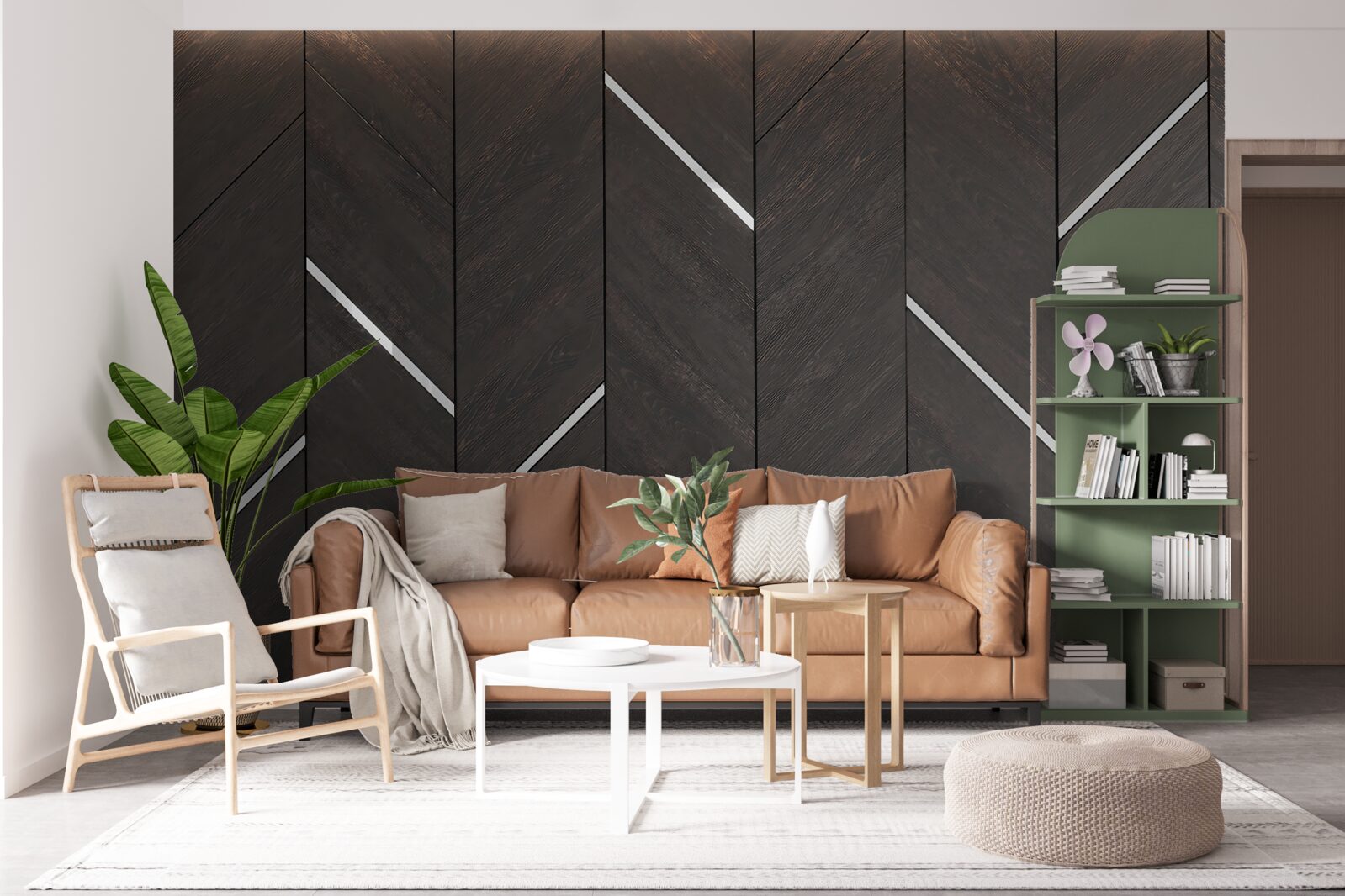 Fotobehang het parket is zwart met witte strepen