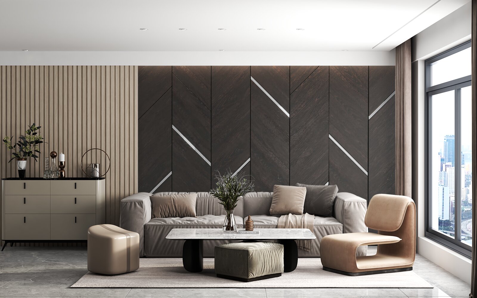 Fotobehang het parket is zwart met witte strepen